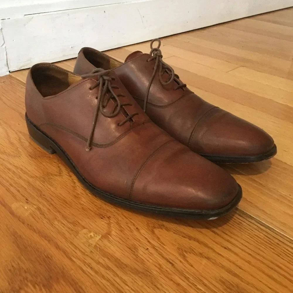 Men's Cole Haan Cognac Calf Leather Dress Shoes
